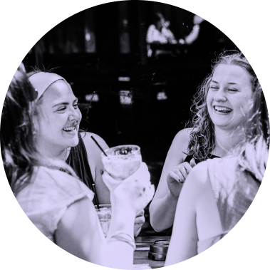 Students sharing a round of drinks